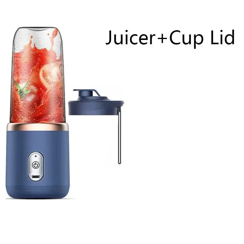 Portable Juicer Cup 6 Blade Blender Bottle  Household Fruit Juicer Cup Smoothie Blender USB Rechargeable Juicer Kitchen Tool