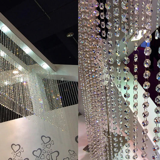 10pc 100cm Indoor Home Decorative Crystal Glass Bead Curtain Wedding Supplies Festive Stage Background Decoration New Arrival