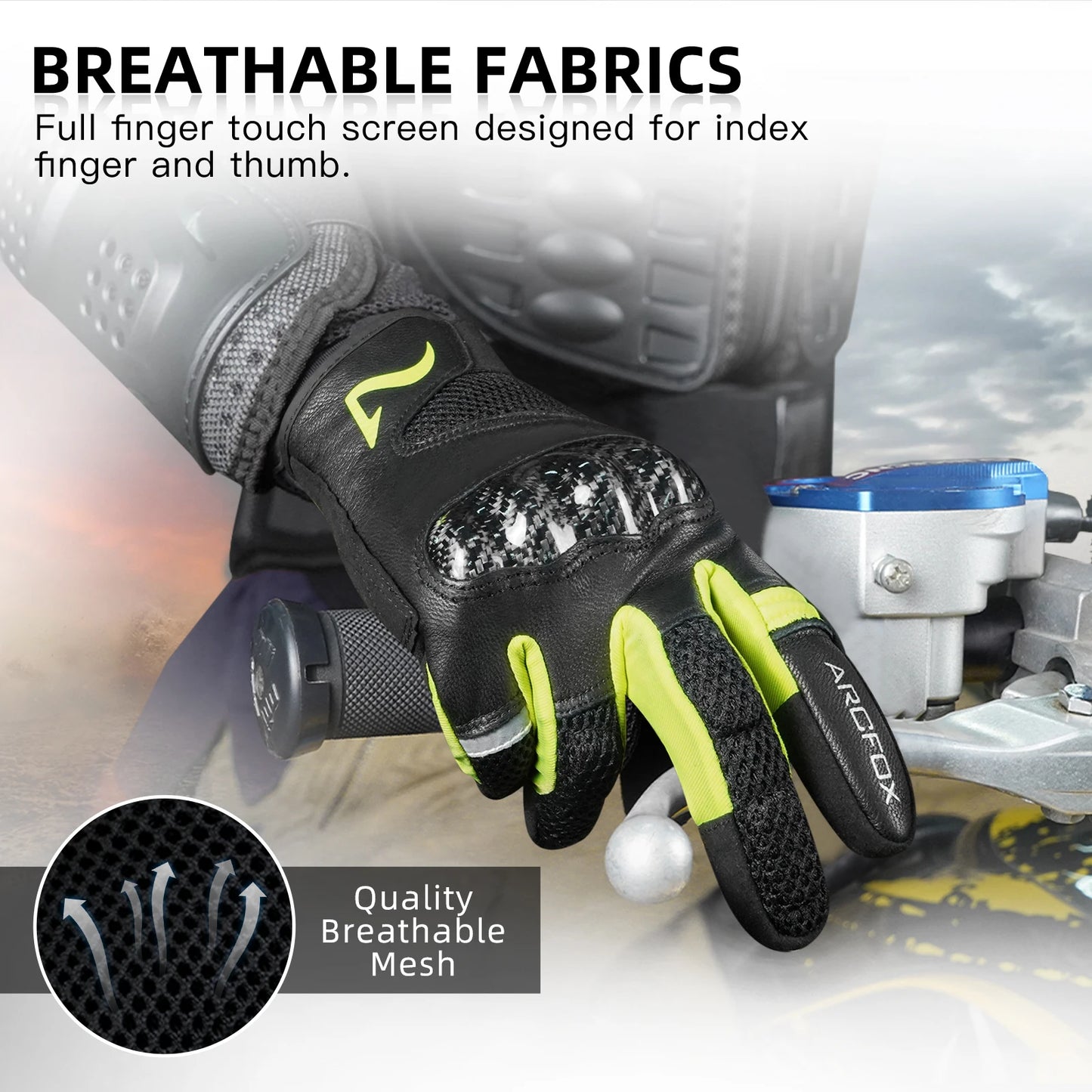 Motorcycle Gloves Touchscreen Leather Men Racing Protective Motorcross Guantes for Yamaha BMW KTM Carbon Shell Anti-slip Gloves