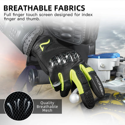 Motorcycle Gloves Touchscreen Leather Men Racing Protective Motorcross Guantes for Yamaha BMW KTM Carbon Shell Anti-slip Gloves