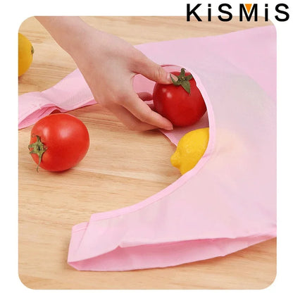 Eco Shopping Bag Fashion Printing Foldable Reusable Tote Folding Pouch Convenient Large-capacity Storage Bags Grocery Totes