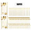 24Pcs/90Pcs Flatware Set Stainless Steel Silverware Utensil Kitchen Tableware Forks Knives Spoons Cutlery for Home Restaurant