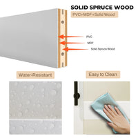 36"x84" Sliding Glass Barn Door and 6.6FT Hardware Kit Included, White Frosted Glass Barndoor with PVC Coated Surface