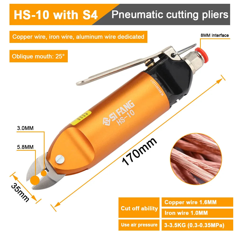 Pneumatic Scissors High Speed Hard Sharp Cutter Cutting Tools for Metal Wire Plastic Electronic Component PVC Nipper Clamp