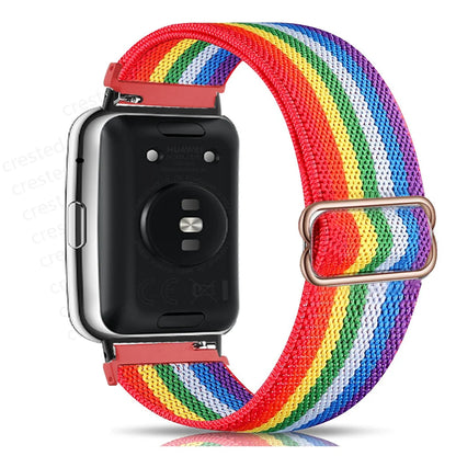 Scrunchie Band For Huawei Watch Fit 2 Strap Smartwatch Accessories Elastic Nylon Loop Bracelet Correa Huawei Watch fit2 band