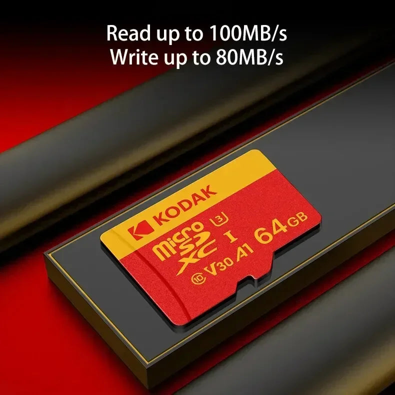 Kodak MicroSD Card RED Memory Card 32GB 64GB 128GB 256GB 512GB Class10 TF Flash Card SDXC U3 V30 4K High Speed for Phone