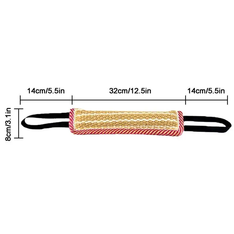 Dog Tug Toy Pet Bite Jute Tug Pillow With 2 Rope Handles Medium Large Dogs Training Toys for Malinois Pet Interative toy
