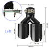 1 Pcs Universal Car Carbon Fibre Tail Throat Silencer Length Black Y-Shaped Double Out Twill Glossy Exhaust Muffler Tip