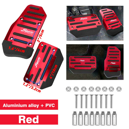 2Pcs Universal Car Foot Pedal Modified Brake Anti-Slip Aluminum Car Pedal Cover Set Kit Pedali Red/Blue/Silver Car Accessories