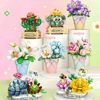 LOZ Flower Bouquet Building Blocks Kit DIY Flowers Block Toys Set Valentine's Day Rose Bricks Set Gift for Girls Friends adults