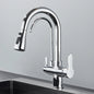 Quyanre Matte Black Filtered Crane For Kitchen Pull Out Spray 360 Rotation Water Filter Tap Three Ways Sink Mixer Kitchen Faucet