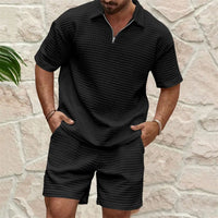 Men s Casual Outfit Short Sleeve Tee with Drawstring Shorts Set for a Stylish Summer Look