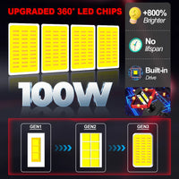 2pcs Super Bright LED 9005/HB3 9006/HB4 9007 H4 H7 H11 H13 Car Headlights 200W Ultra-White High Lumen COB Chip 360° Beam Angle