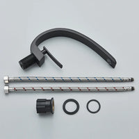 Luxury Brass Basin Faucet Deck Mounted Black Hot Cold Water Bathroom Basin Wash Mixer Tap Single Hole For Bathroom