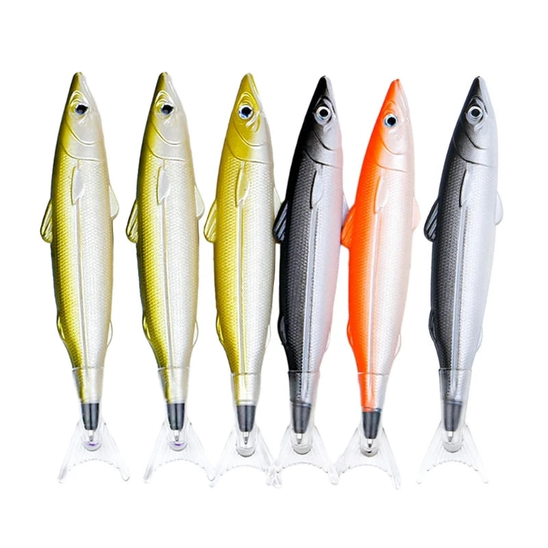 QX2B 6 упаковок ручок Fishing Party Кулькова ручка Fishing Pen Ручка у формі риби Подарунок Креативні канцтовари Офісне приладдя