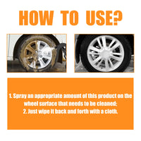 Wheel Cleaner Spray Professional Aluminum Rim Cleaner 100ml Brake Dust Remover Wheel Cleaner Long-Lasting Car Detailing Solution