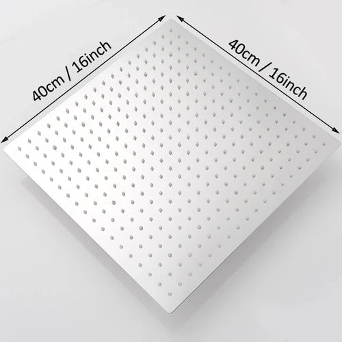 Shower Head 16 Inch Luxury Ultrathin Rainfall Shower Head Stainless Steel Chrome Nickel Bathroom Faucet Accessory