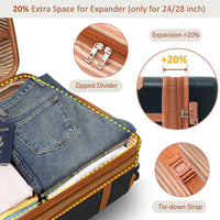 Hardshell Luggage Sets 3 Piece Double Spinner 8 Wheels Suitcase with TSA Lock Lightweight 20''24''28''