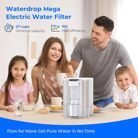 Waterdrop Large 27-Cup Mega Electric Water Filter Dispenser, 200-Gallon Instant Powerful Pitcher, NSF/ANSI 42&53&401&372