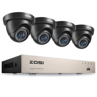 ZOSI 8CH 1080P CCTV Security Camera System with AI Human Vehicle Detection 5MP Lite H.265+ DVR 2MP Dome Surveillance Cameras