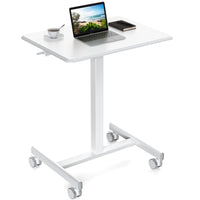 JHK Portable Computer Desk Laptop Height Adjustable Table Mobile Sitting Workstation Lockable Wheels Suitable For Work Learning