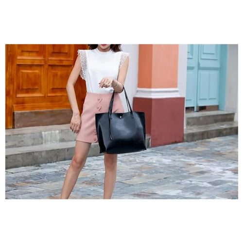 Women's Soft Faux Leather Tote Shoulder Bag From, Big Capacity Tassel Handbag