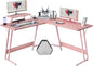 L Shaped Gaming Desk Computer Corner Desk Table with Large Monitor Riser Stand for Home Office Writing Workstation (51 Inch) ﻿