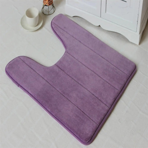 1pc New Washroom Toilet Foot Mat U-Shaped Floor Mat Waterproof Pad Bathroom Water Absorption Anti-Skid Pad