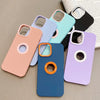 DIY Luxury Soft Silicone Logo Hole Phone Case For iPhone XR like 12,13 Candy Color Cover for iPhone 11 to 13Pro 14 15 16 Pro