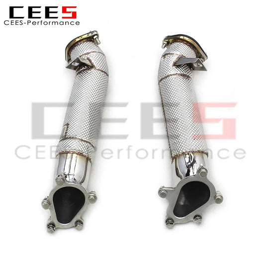 CEES with Free Flow Tube SS304 Exhaust Downpipe Header for Nissan GTR/GT-R 3.8TT 2008-2023 Sport Downpipe Exhaust System