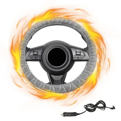 Car Steering Wheel Heated Cover Heated Steering Wheel Cover Soft Plush And Smooth Touching Breathable Universal Car Accessory
