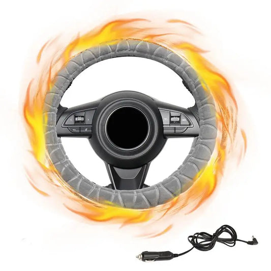 Car Steering Wheel Heated Cover Heated Steering Wheel Cover Soft Plush And Smooth Touching Breathable Universal Car Accessory