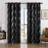 4Pcs Blackout Curtains Grommet Thermal Insulated Room Darkening  With Wave Foil Printed For Bedroom