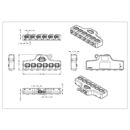 Low Voltage Quick Connect Wire Splitter for LED Strip Lighting 2 IN 12 OUT Distribution Block Terminal Connector
