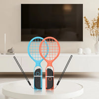 2PCS Tennis Racket For Nintendo Switch 2 / OLED Joy-Con Controller Tennis Racquet Grip with Wrist Strap Game Accessories Kit
