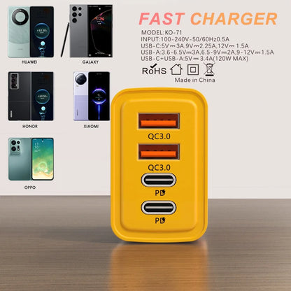 120W USB Charger Type C Mobile Phone Adapter Quick Charge 3.0 EU/US Plug Wall Chargers 6A Fast Charging Cable For iPhone Samsung