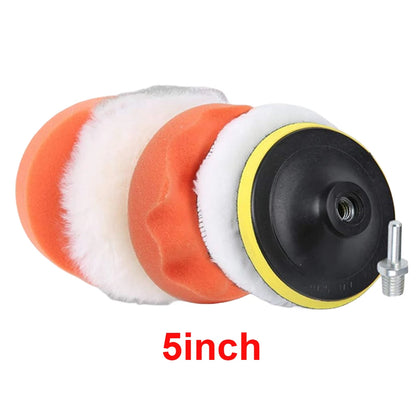 6PCS Car Polishing Pad Kit 3/4/5 Inch Abrasive Disc Sponge Foam Pads Polisher Car Detailing Waxing Remove Scratch Sponge Pads