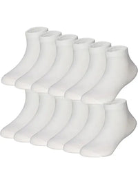 6 Pairs of White, Breathable Sports and Leisure Cotton Socks for Men's Sizes 36 - 42