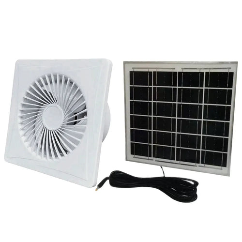 Solar 12V Extractor Ventilation Fan Energy-saving Exhaust Air Blower Air Vent Window Wall Fan Kitchen Bathroom Chicken/Duck Coop