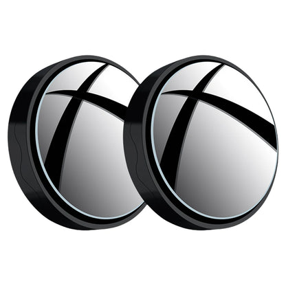 2PCS Car Blind Spot Rear View Mirror Round Frame Wide Angle Mirrors 360° Rotation Reverse Auxiliary Rearview Convex Mirror