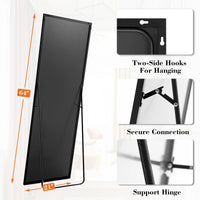 JHK 64"x21" Full Body Wall Mirror Standing Hanging or Leaning Wall-Mounted Mirrors with Stand Aluminum Alloy Frame Living Room