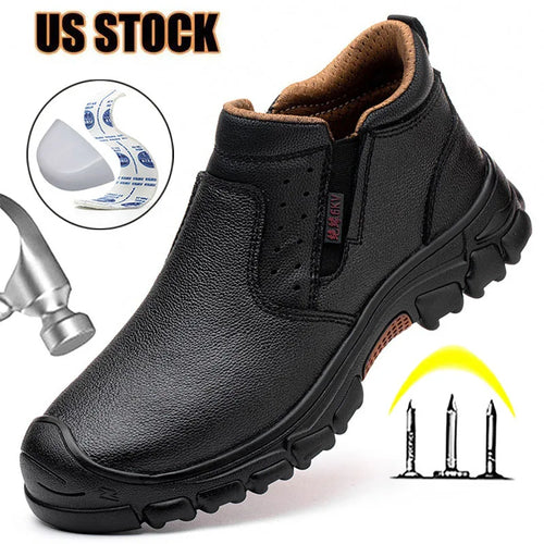 Men Work Shoes Breathable Work Sneakers Composite Toe Safety Shoes Anti-Puncture Indestructible Shoes Welders Safety Boots
