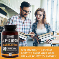 ONNIT Alpha Brain - Premium Nootropic Brain Supplement - Good for Focus, Concentration and Memory - 90 Capsules