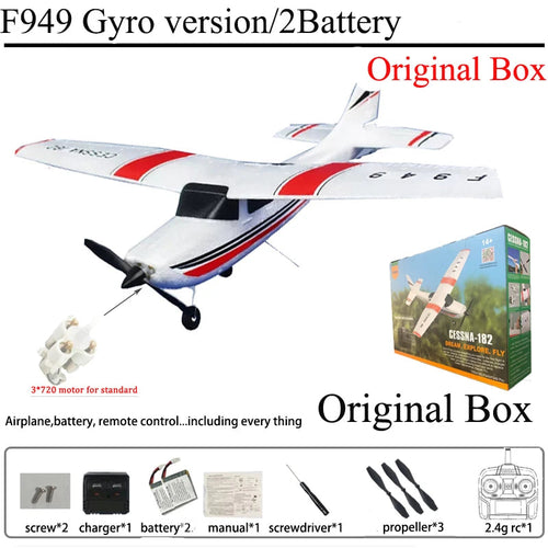 WLtoys F949 2.4G 3D6G 3Ch RC Airplane Fixed Wing Plane Outdoor Toys Drone RTF Upgrade Version Digital Servo F949S With Gyroscope EzBuyCo