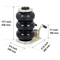 VEVOR Triple Bag Air Jack 3 Ton (6600 lbs) Capacity Portable Pneumatic Car Jacks Heavy Duty&Quick Lifting for Garage Car Repair