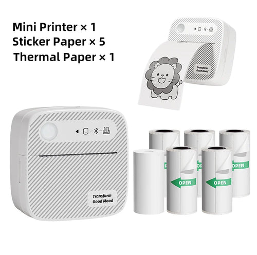 B3 Portable Photo Printer with Bluetooth iOS Android for Inkless Thermal Printing  Sticker Printer Label Maker DIY Toy Kids Gift