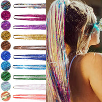 1PC Glitter Tinsel Shiny Fairy Hair Tinsel Sparkling Tinsel for Women Girls Hair Accessories for Cosplay Party