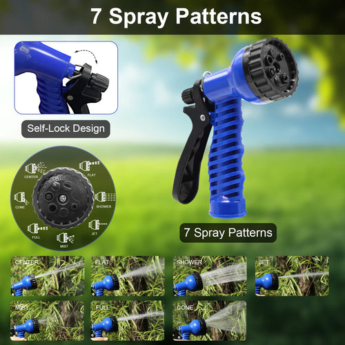 GardenJoy Expandable Garden Hose 3/4 in. x 50 ft. with 7 Function Spray Nozzle Magic Hose outdoor garden hose Water hose