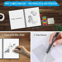 A4 Reusable Erasable Notebook With Pen&Cloth Microwave Heating Waterproof Notepad Office School Smart Notebook EzBuyCo