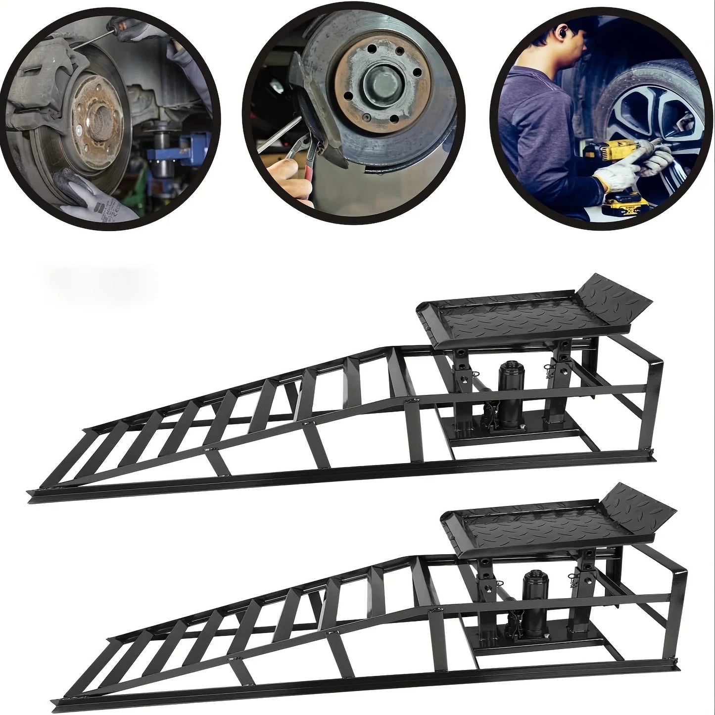 Auto Car Truck Service Ramps Lifts, Garage Car Lift Hydraulic Ramps 5 Ton, Automotive Hydraulic Lift Repair Frame Lift (2pcs)